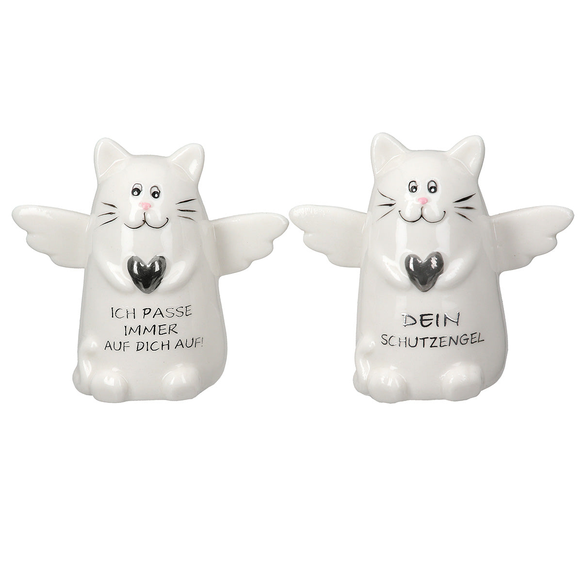 Porzellan Katze Schutzengel