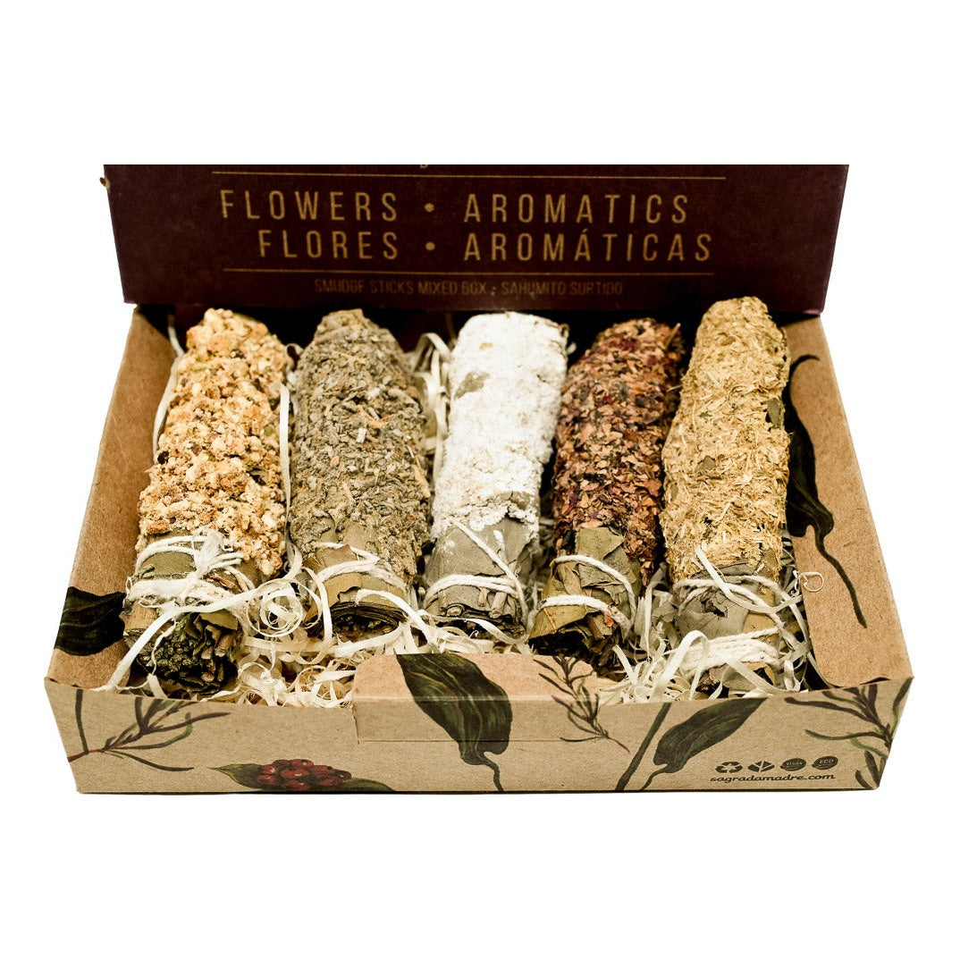 Räucherbündel Set Blüten und Aromen – 5 Sahumitos