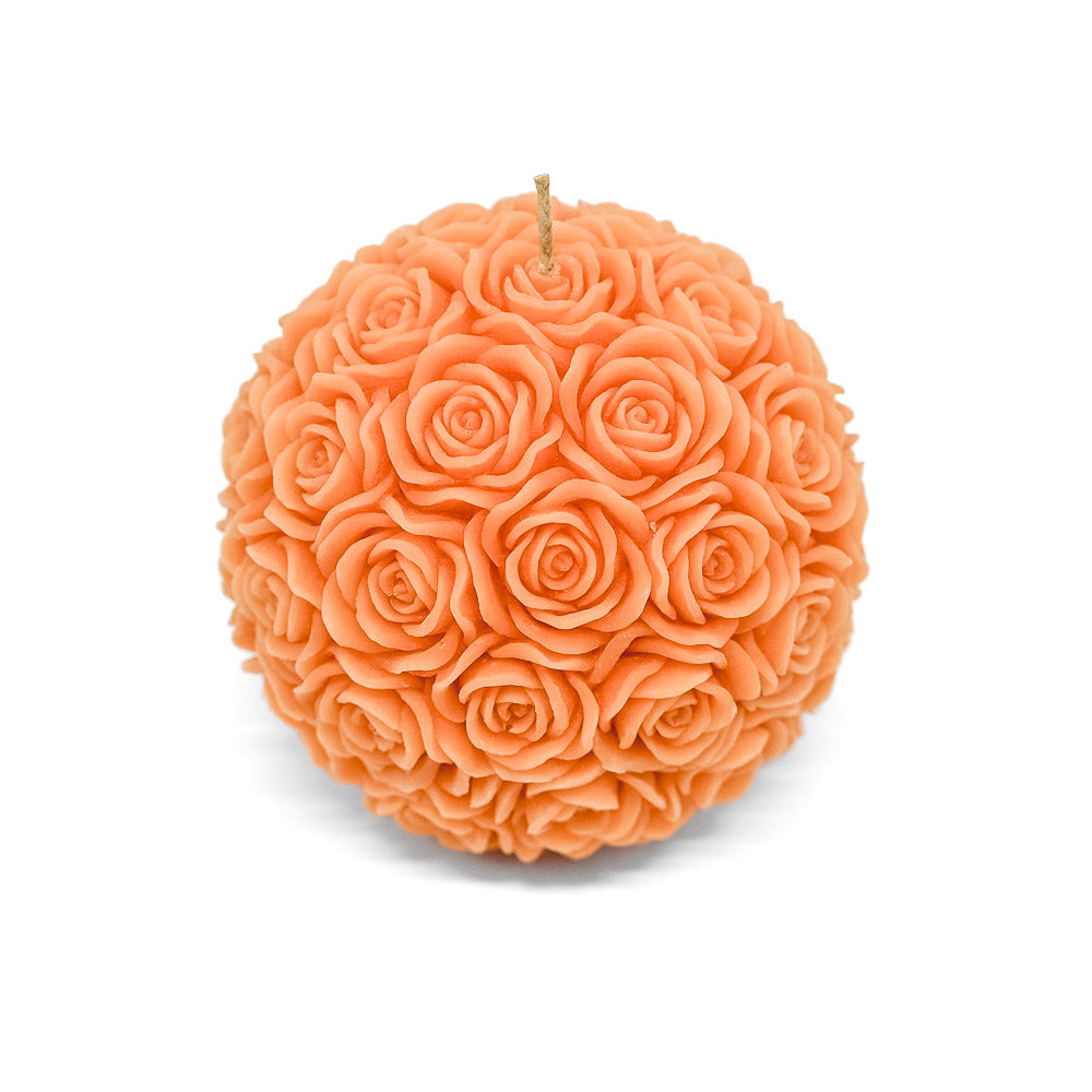 Rosenkugel Kerze Gross Orange