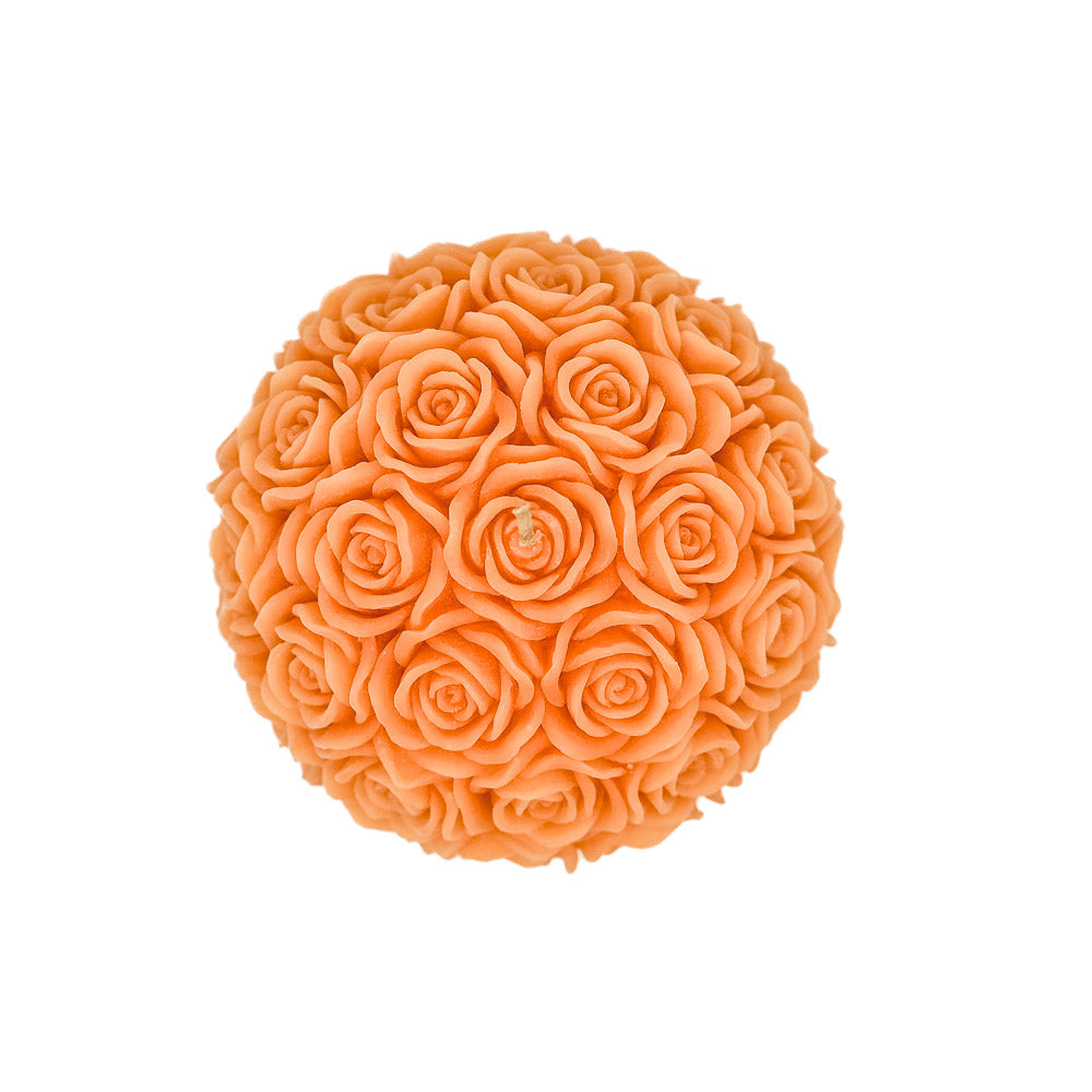 Rosenkugel Kerze Gross Orange