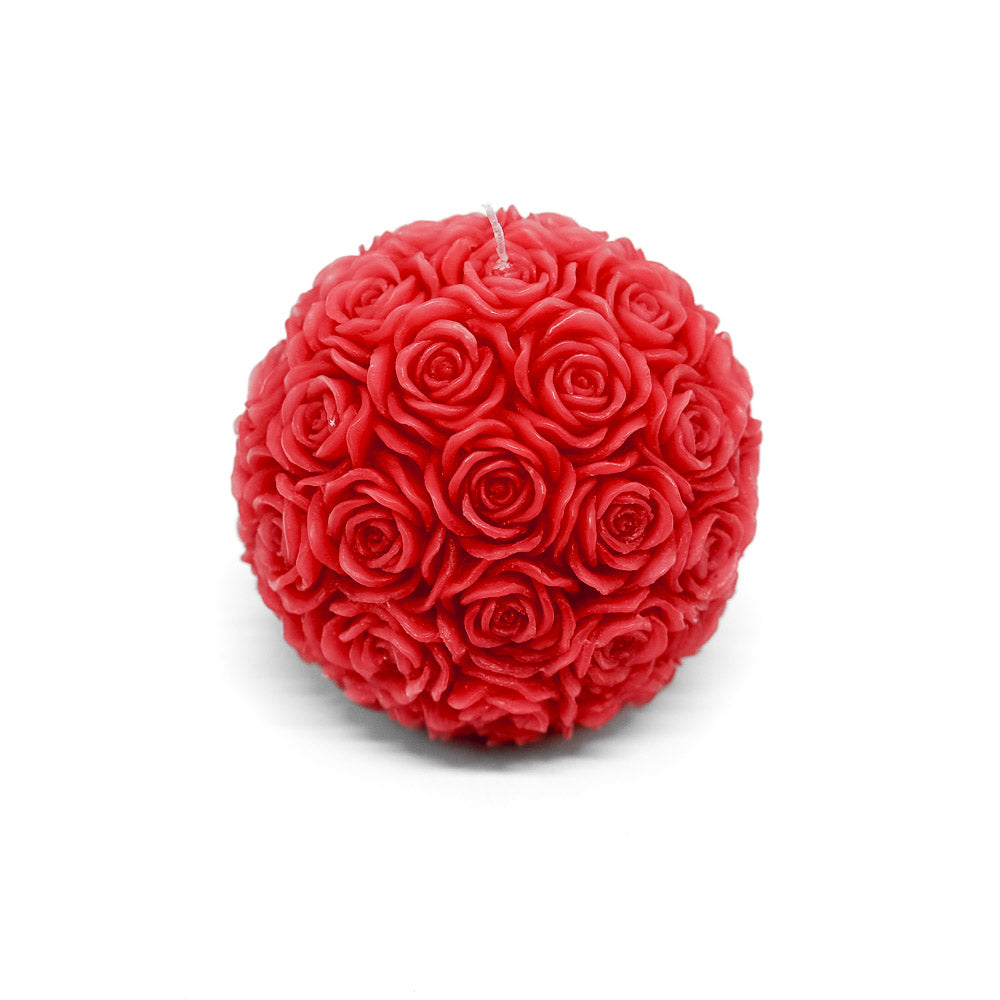 Rosenkugel Kerze Gross Rot