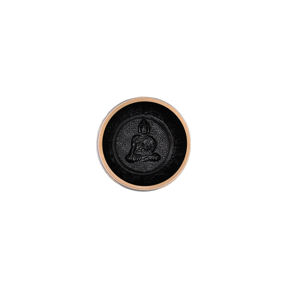 Klangschale mit Chakra-Gravur Ø 8.5 cm – schwarz