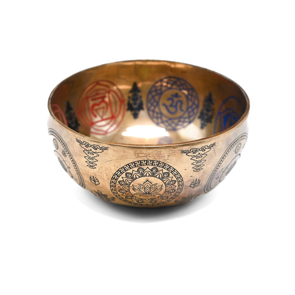 Campana tibetana incisa a colori – 20 cm