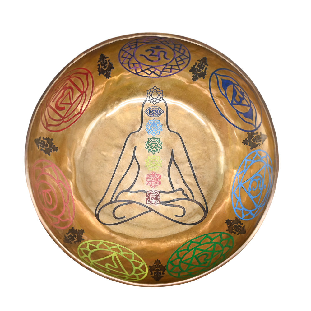 Campana tibetana incisa a colori – 27,5 cm