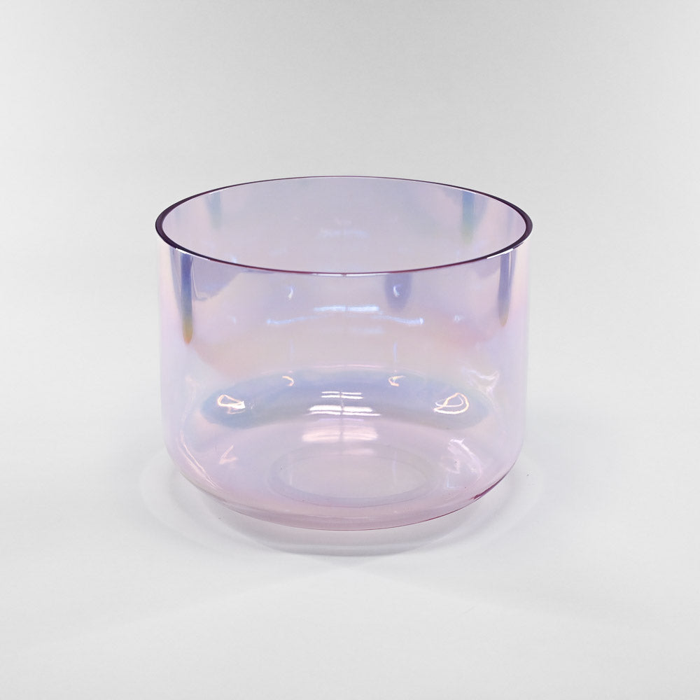 Bol chantant en cristal vert-rose clair