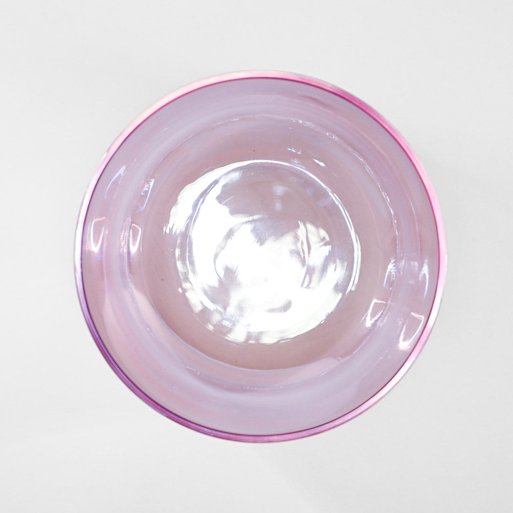 Bol chantant en cristal vert-rose clair