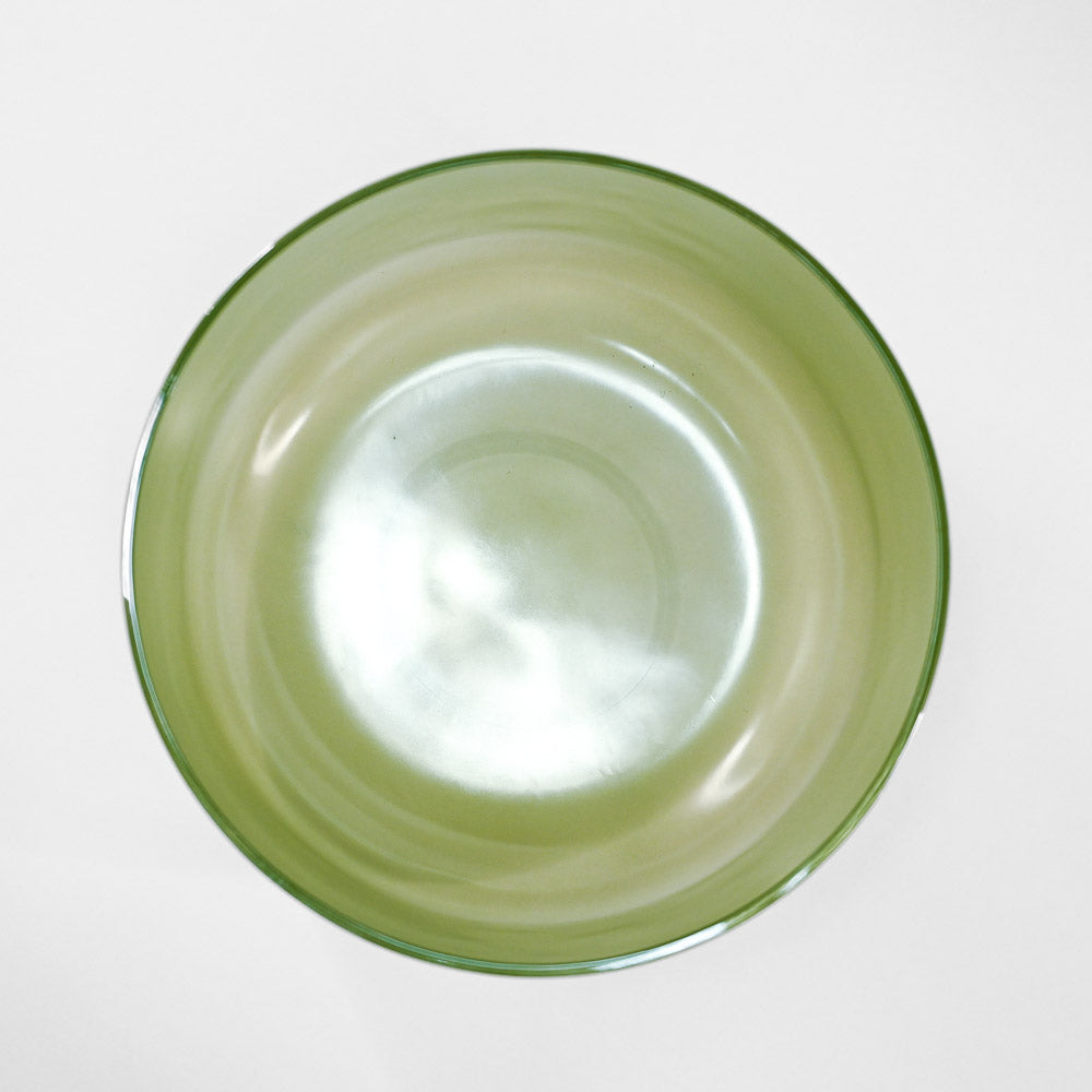 Bol chantant en cristal vert-rose clair