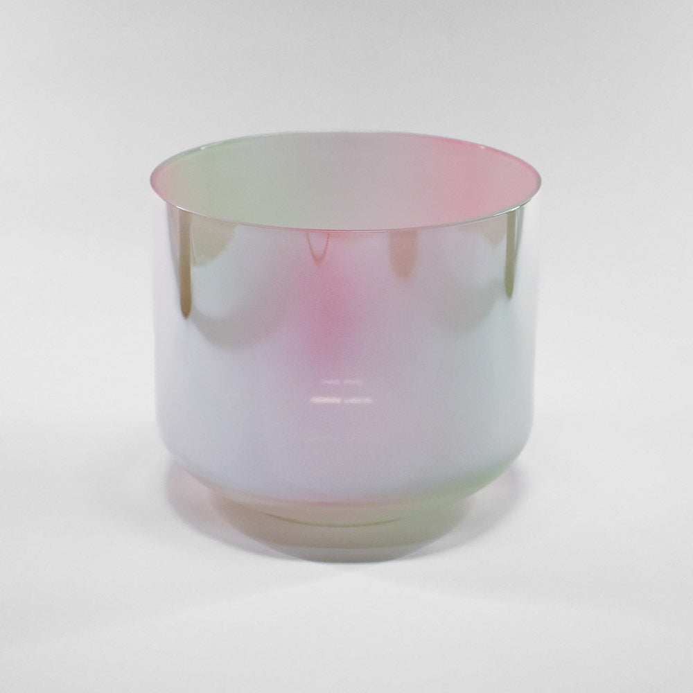 Bol chantant en cristal vert-rose clair