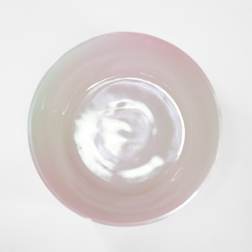 Bol chantant en cristal vert-rose clair