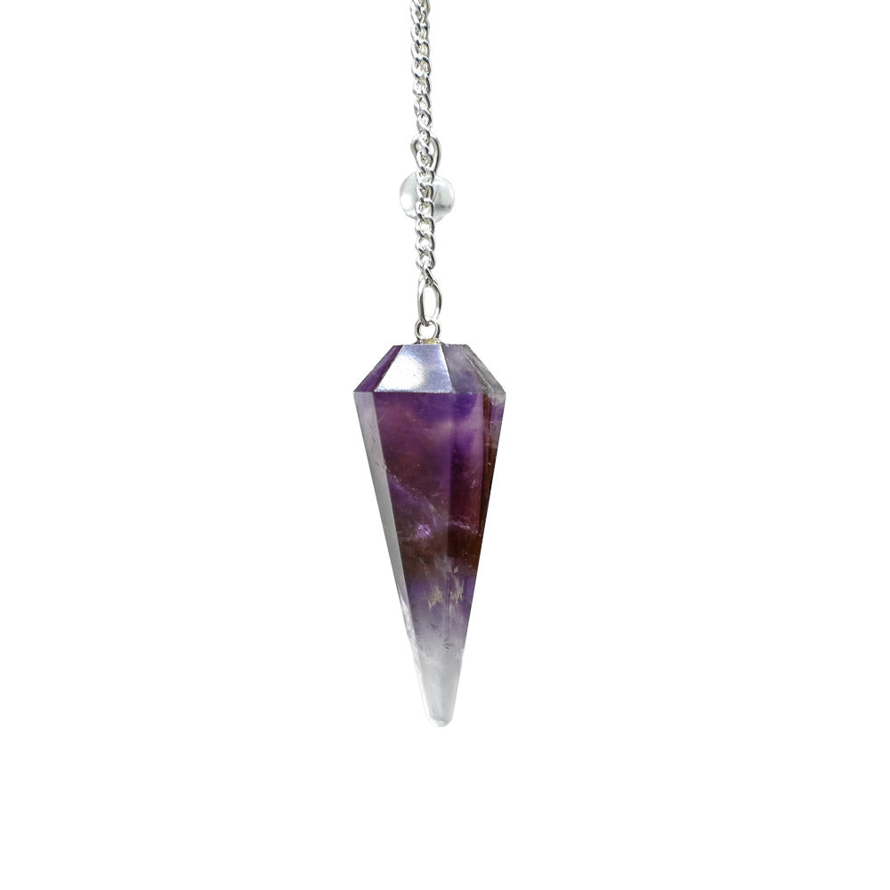 Sechskantpendel aus Amethyst mit Kette