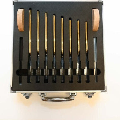 Kristall Stimmgabel Set Gold mit Koffer