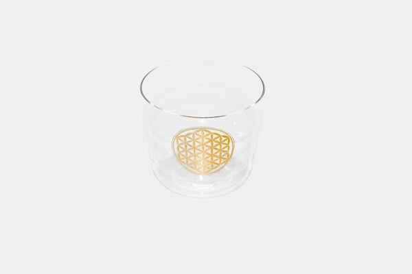 Bol chantant en cristal Fleur de Vie, Sol, 14,5 cm