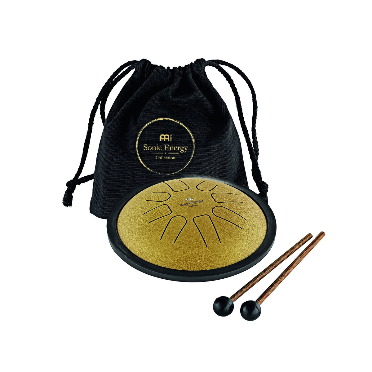 Small Steel Tongue Drum Gold with Bag and Mallets
