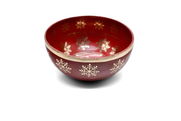 Weihnachts-Klangschale rot graviert