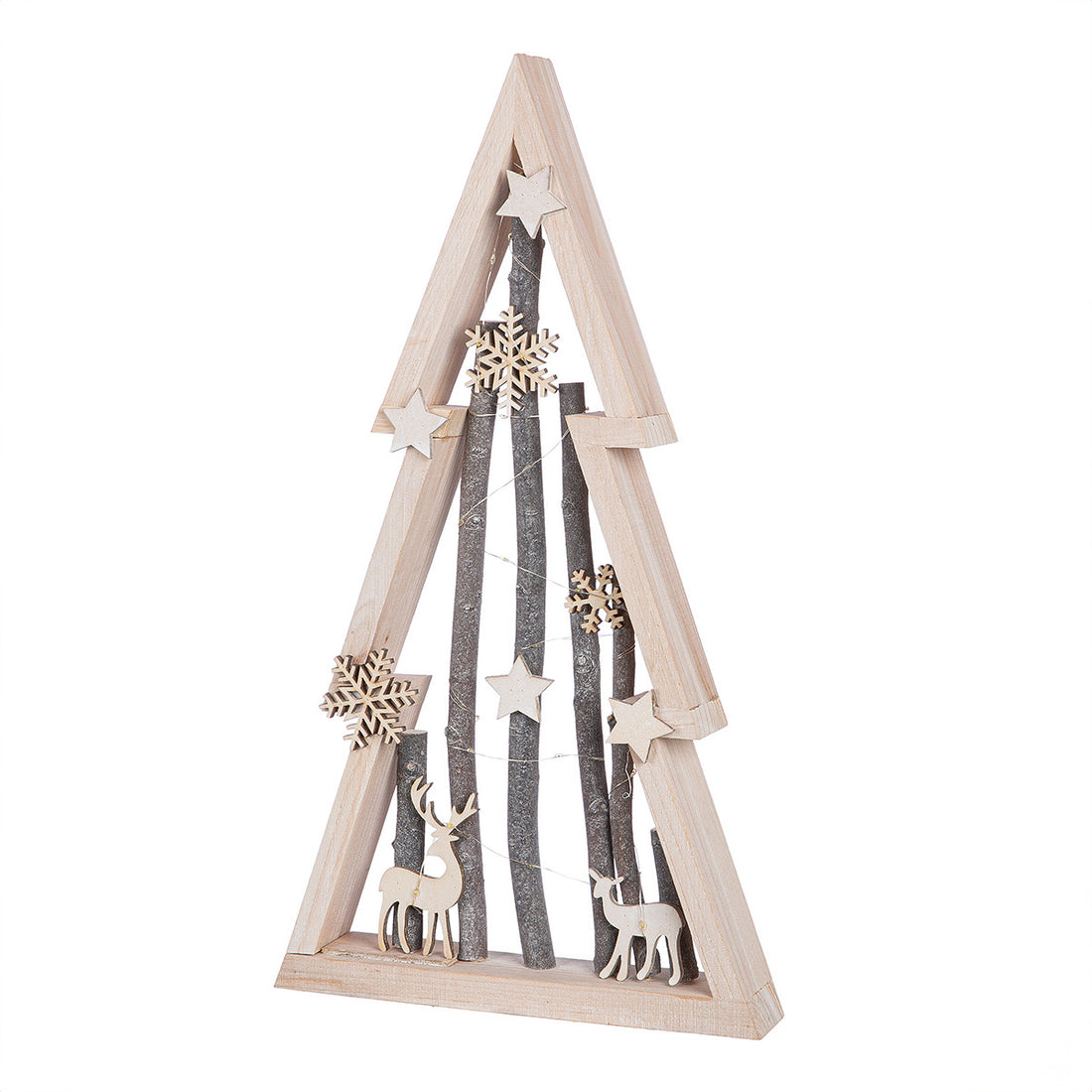 Rilievo LED albero di Natale invernale in legno