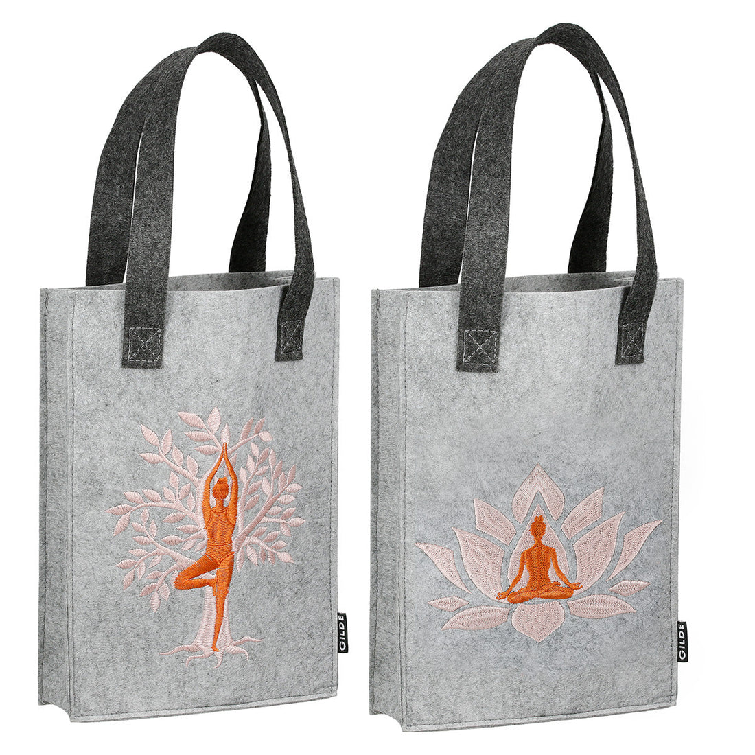 Borsa in feltro con motivo yoga