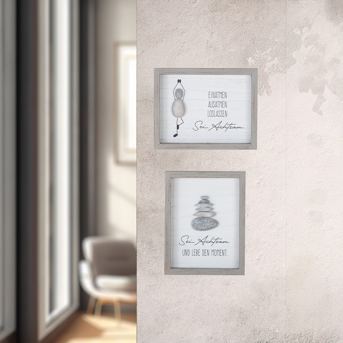 Wooden stone picture &