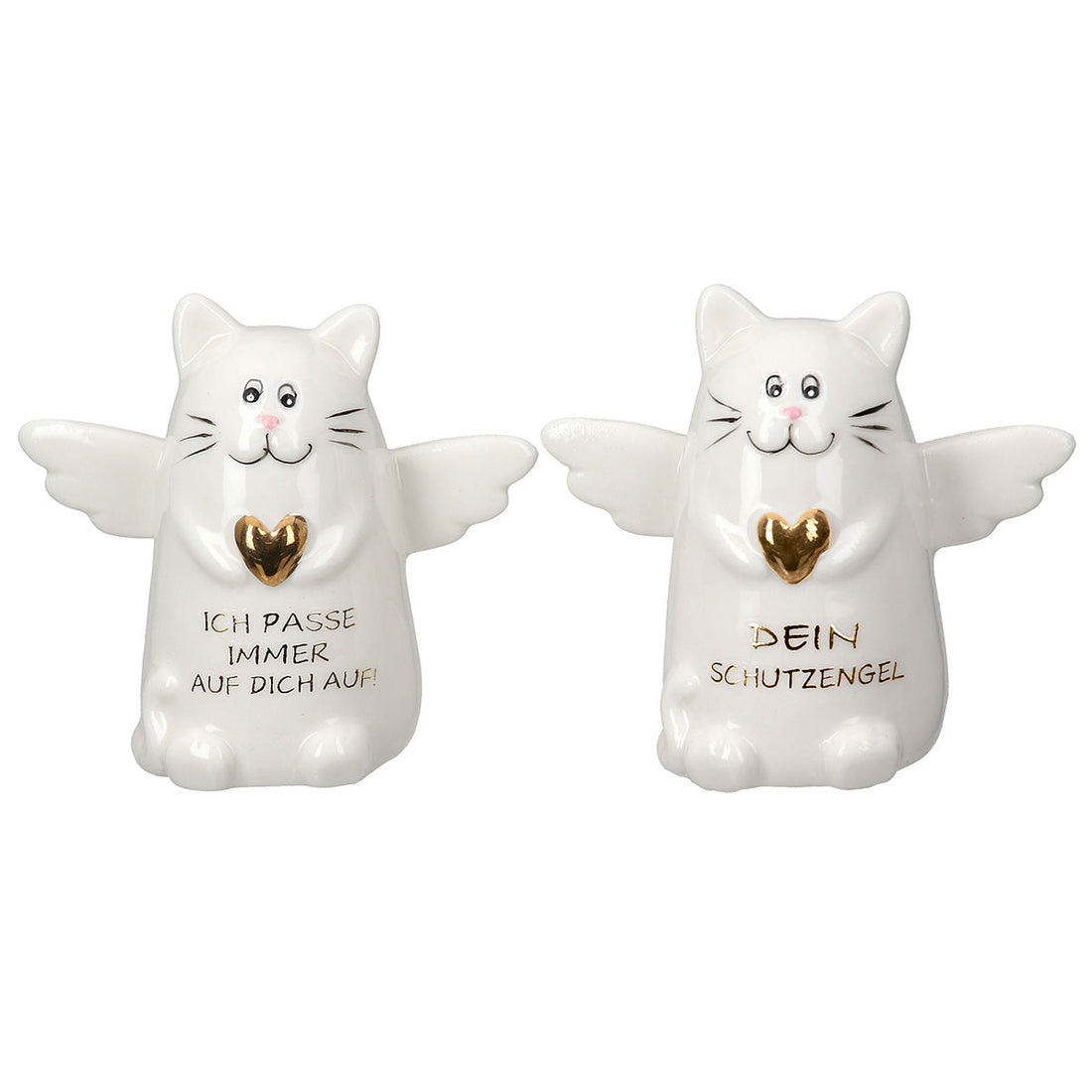 Porzellan Katze Schutzengel