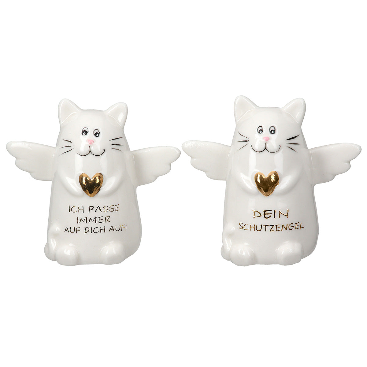 Porzellan Katze Schutzengel
