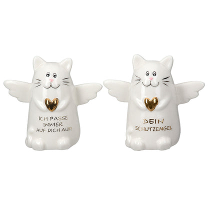 Porzellan Katze Schutzengel