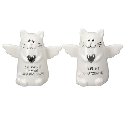 Porzellan Katze Schutzengel