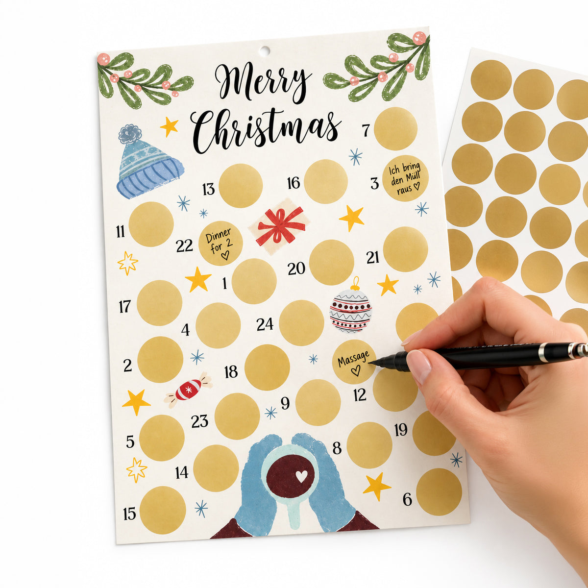 Adventskalender zum Selbstgestalten aus Apfelpapier