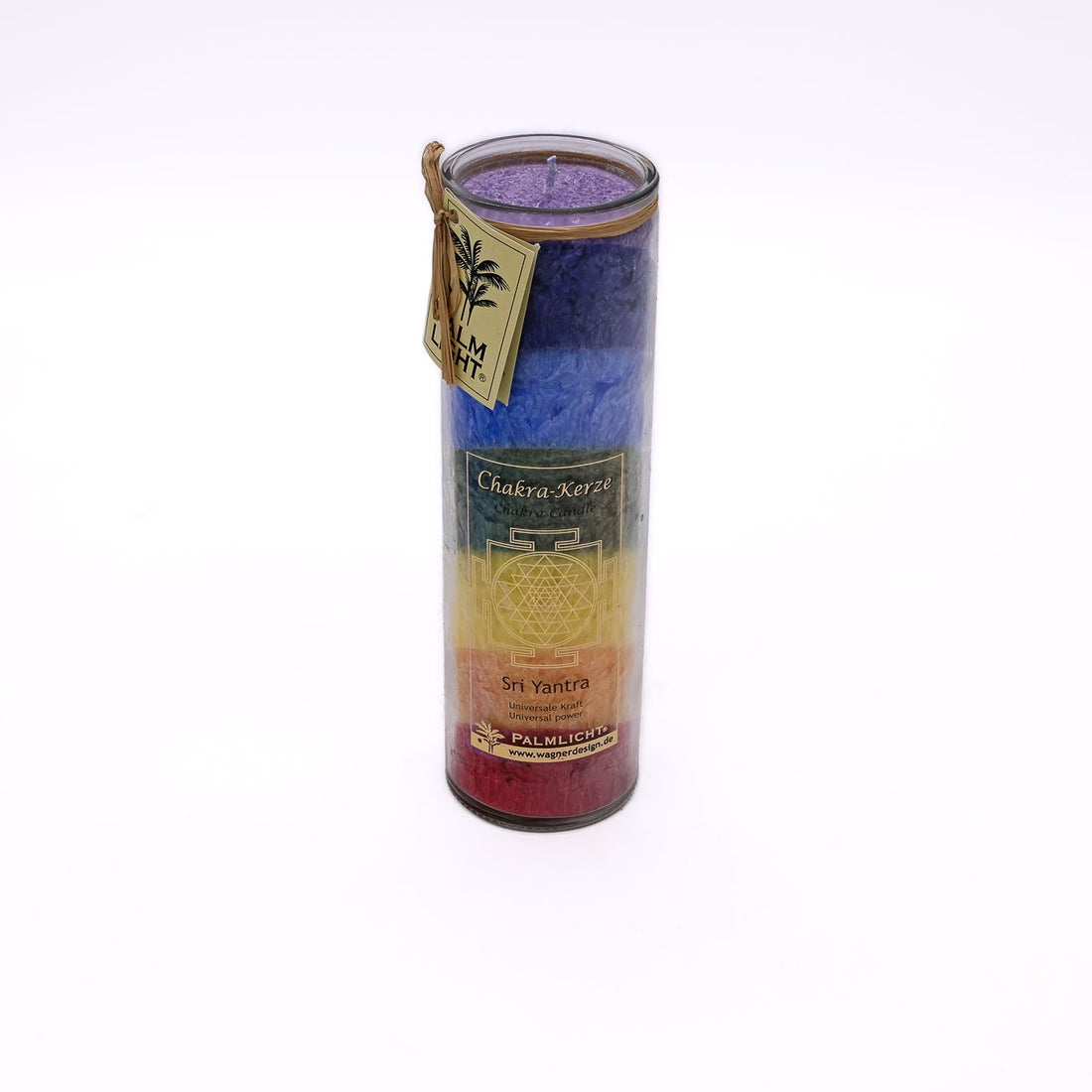 Chakra Kerze im Glas Sri Yantra