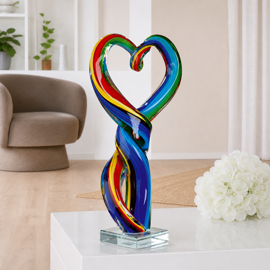 Glasherz Skulptur „Twist“