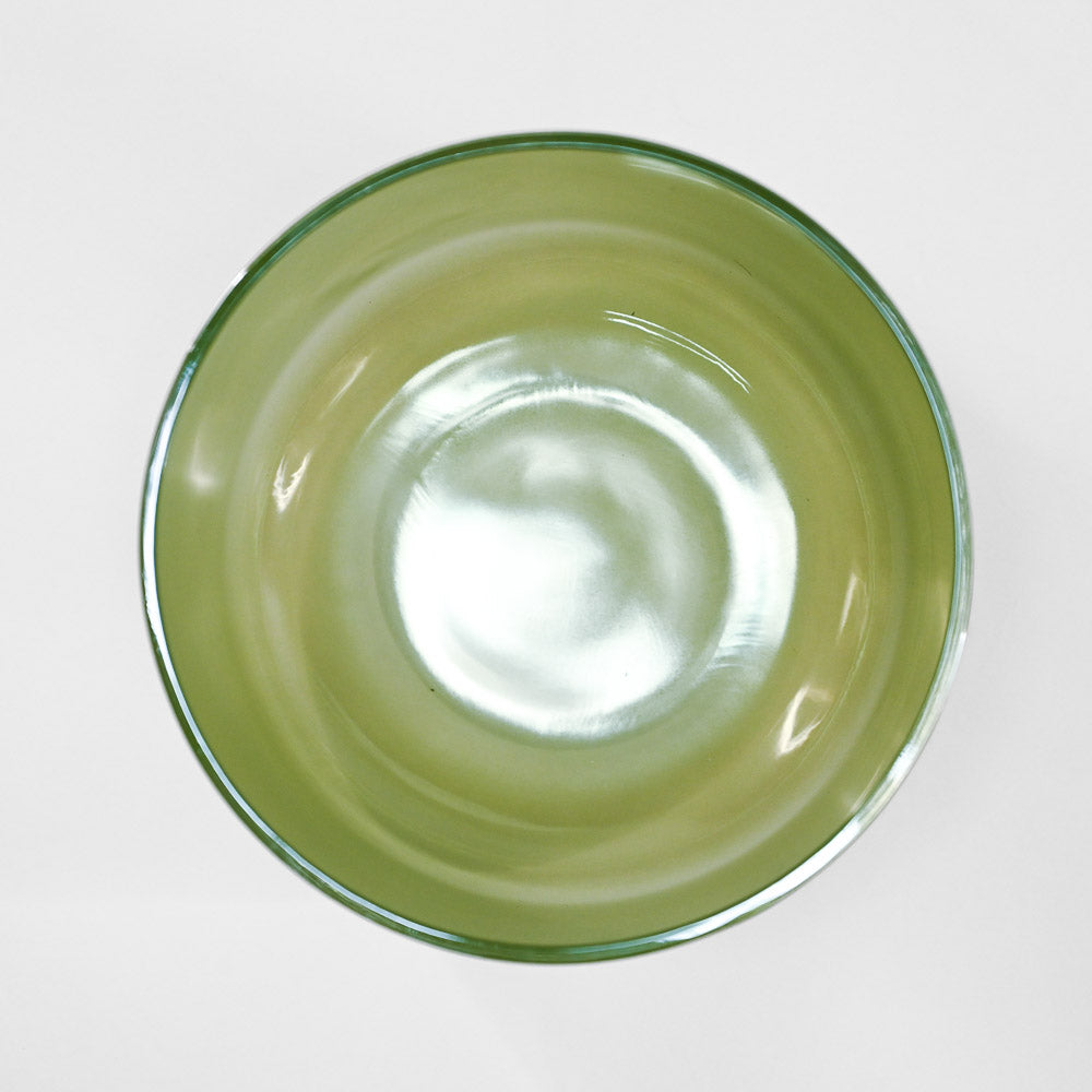 Bol chantant en cristal vert-rose clair