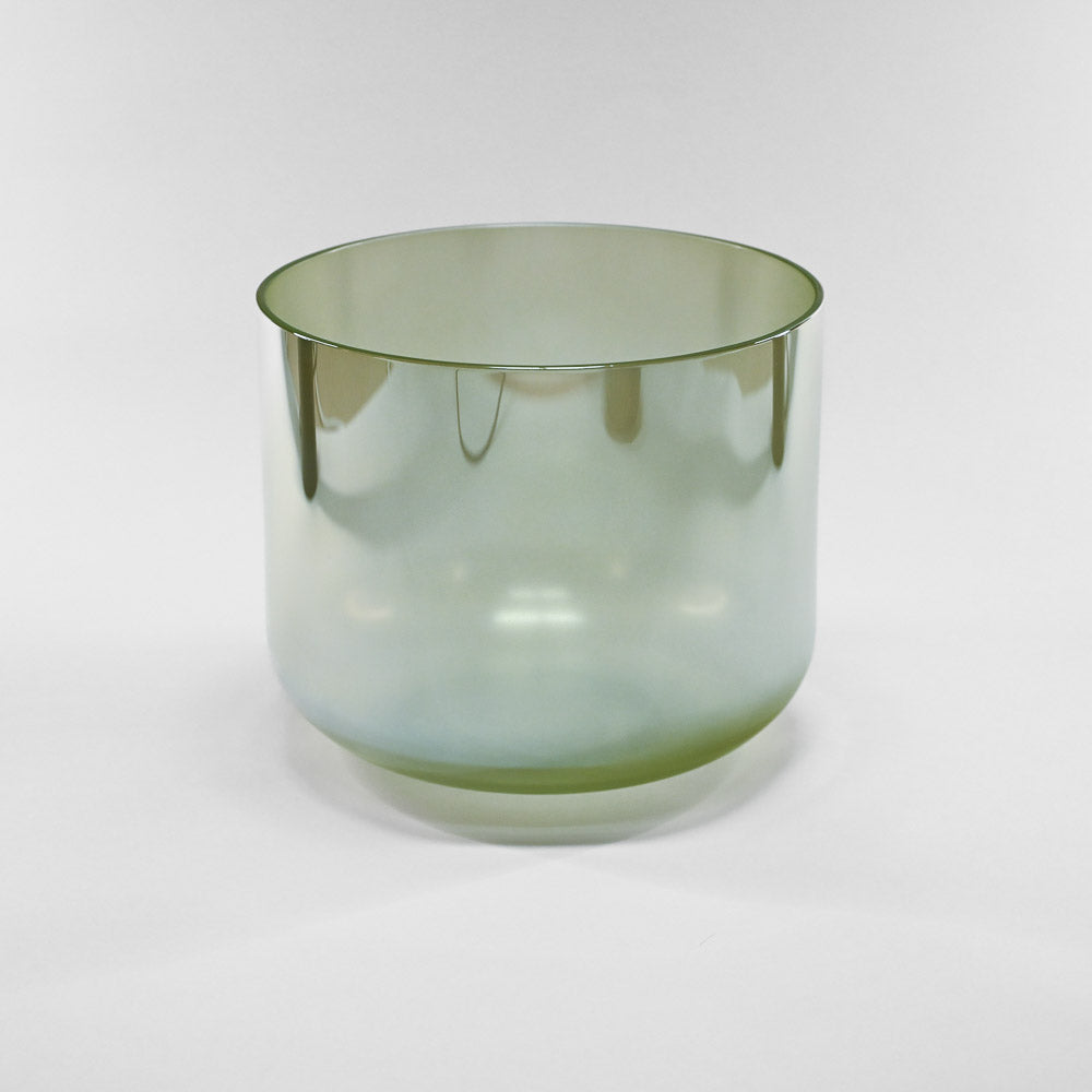 Bol chantant en cristal vert-rose clair