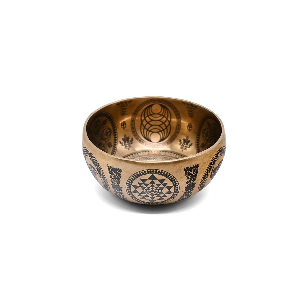 Klangschale Gold mit schwarzer Gravur, Ø 14.5 cm