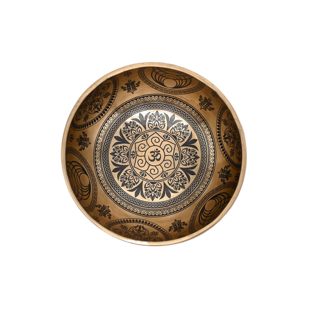 Klangschale Gold mit schwarzer Gravur, Ø 14.5 cm