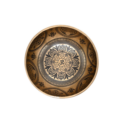 Klangschale Gold mit schwarzer Gravur, Ø 14.5 cm