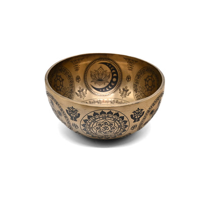 Klangschale Gold mit schwarzer Gravur, Ø 19.5 cm