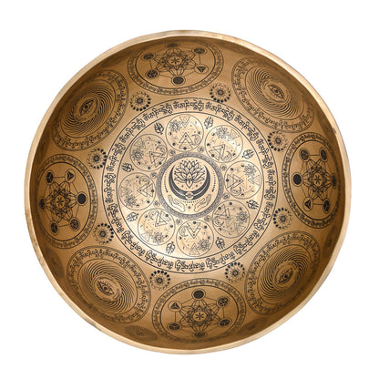 Klangschale Gold  Ø 36 cm mit schwarzer Gravur