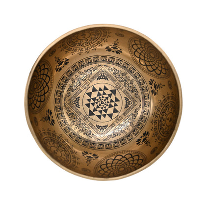 Klangschale Gold mit schwarzer Gravur, Ø 20.5 cm