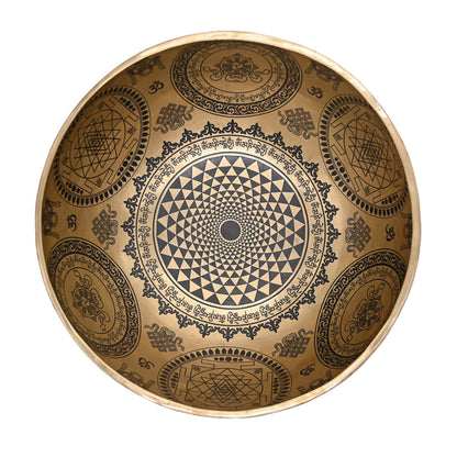 Klangschale Gold mit schwarzer Gravur, Ø 30 cm