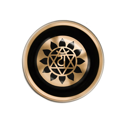 Klangschale mit Chakra-Gravur 14 cm – schwarz, Ton H (3)
