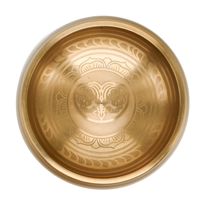 Klangschale mit Gravur 18 cm – goldfarben, Ton G