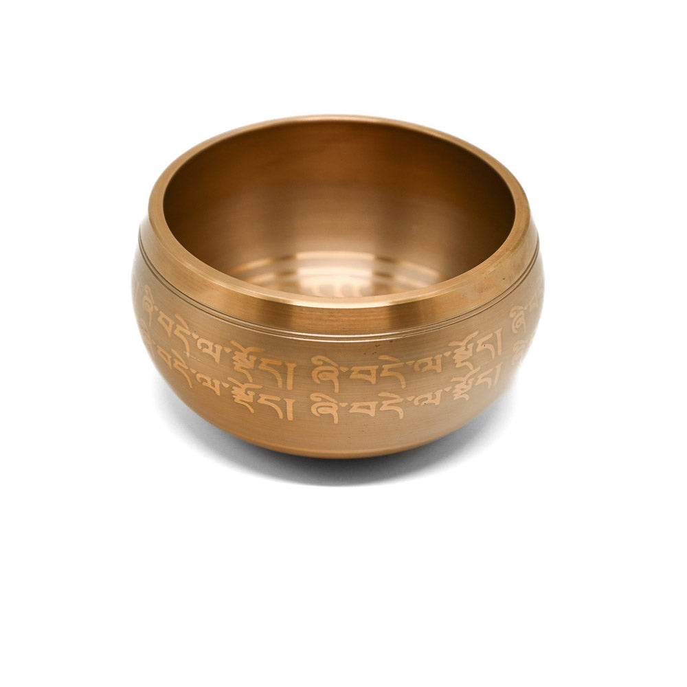 Klangschale mit Gravur 14 cm – goldfarben, Ton H (2)