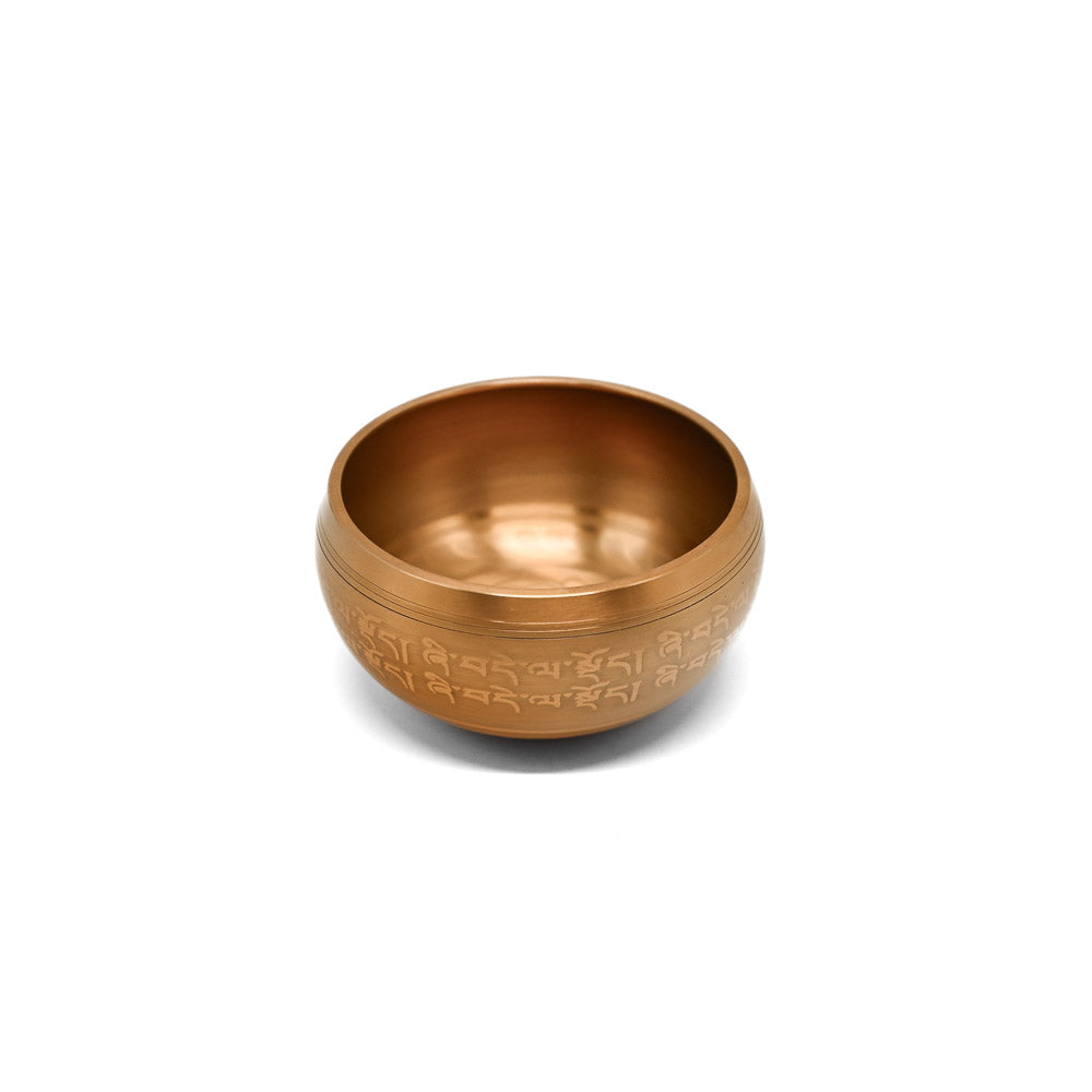 Klangschale mit Gravur 11 cm – goldfarben, Ton D