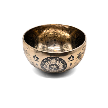 Klangschale Gold mit schwarzer Gravur, Ø 21 cm