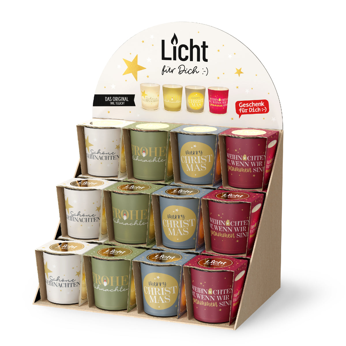 Windlicht mit Teelicht Schön Weihnachten