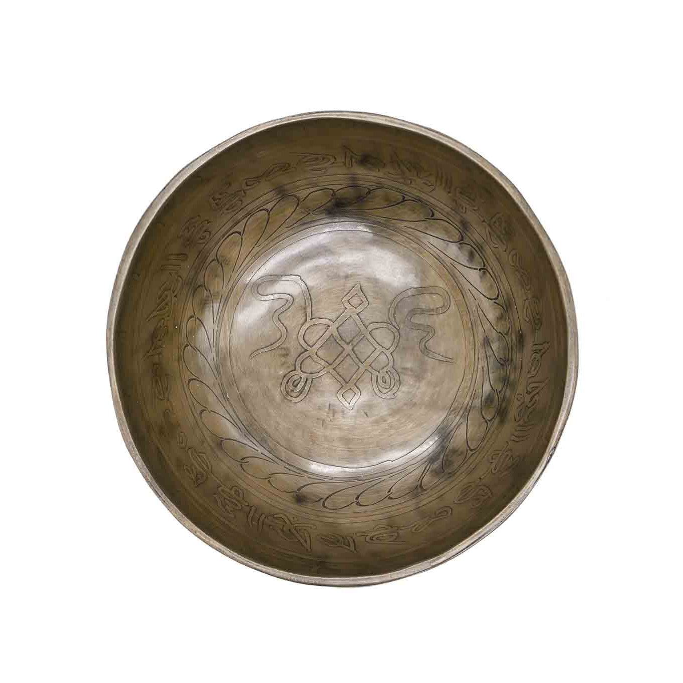 Campana tibetana incisa scura – 17,5 cm