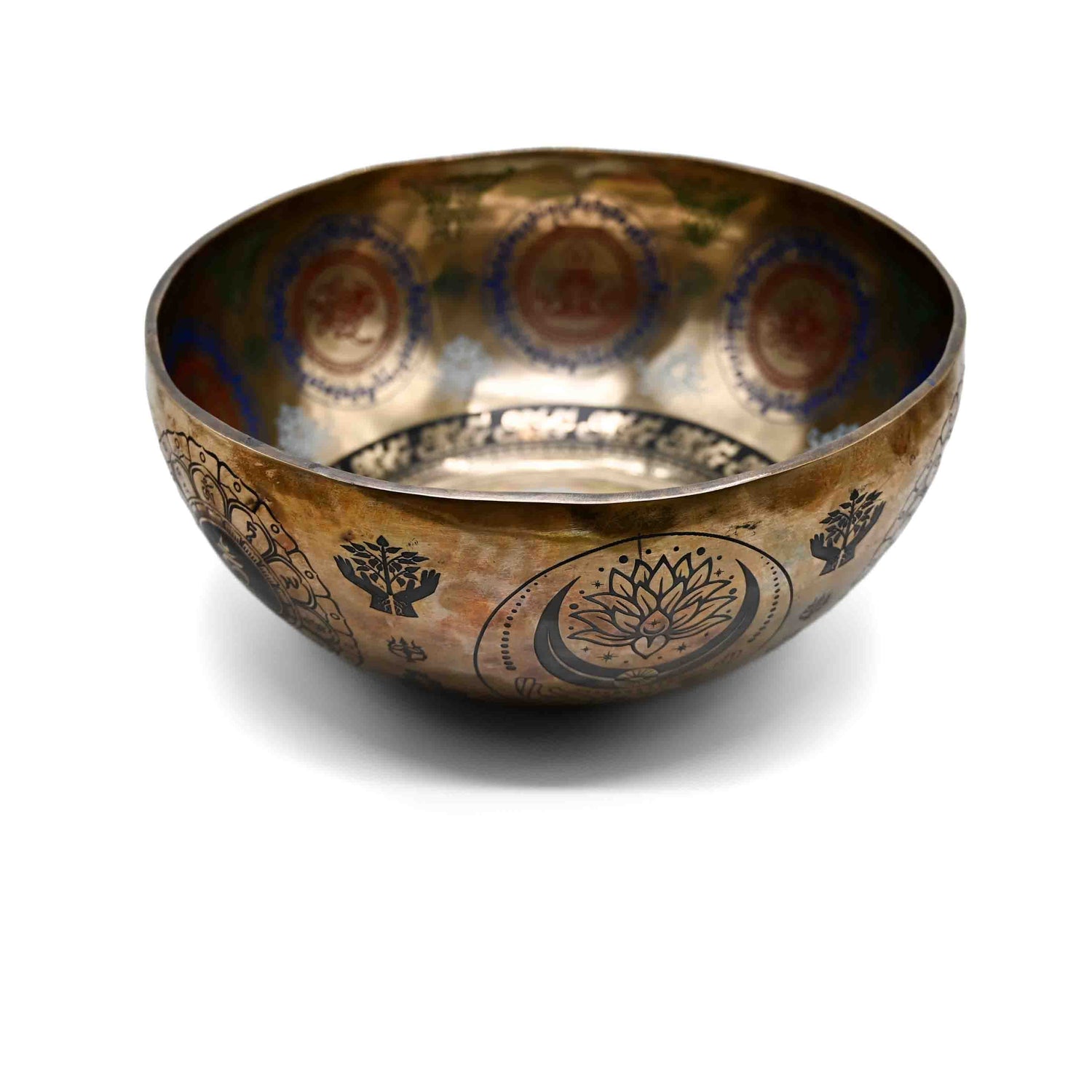 Campana tibetana incisione colorata – 29,5 cm