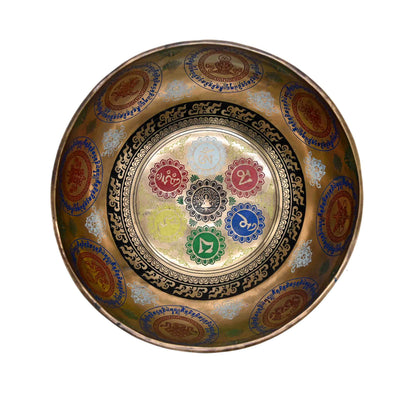 Campana tibetana incisione colorata – 29,5 cm
