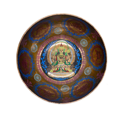 Bol chantant gravure Bouddha colorée – 26 cm