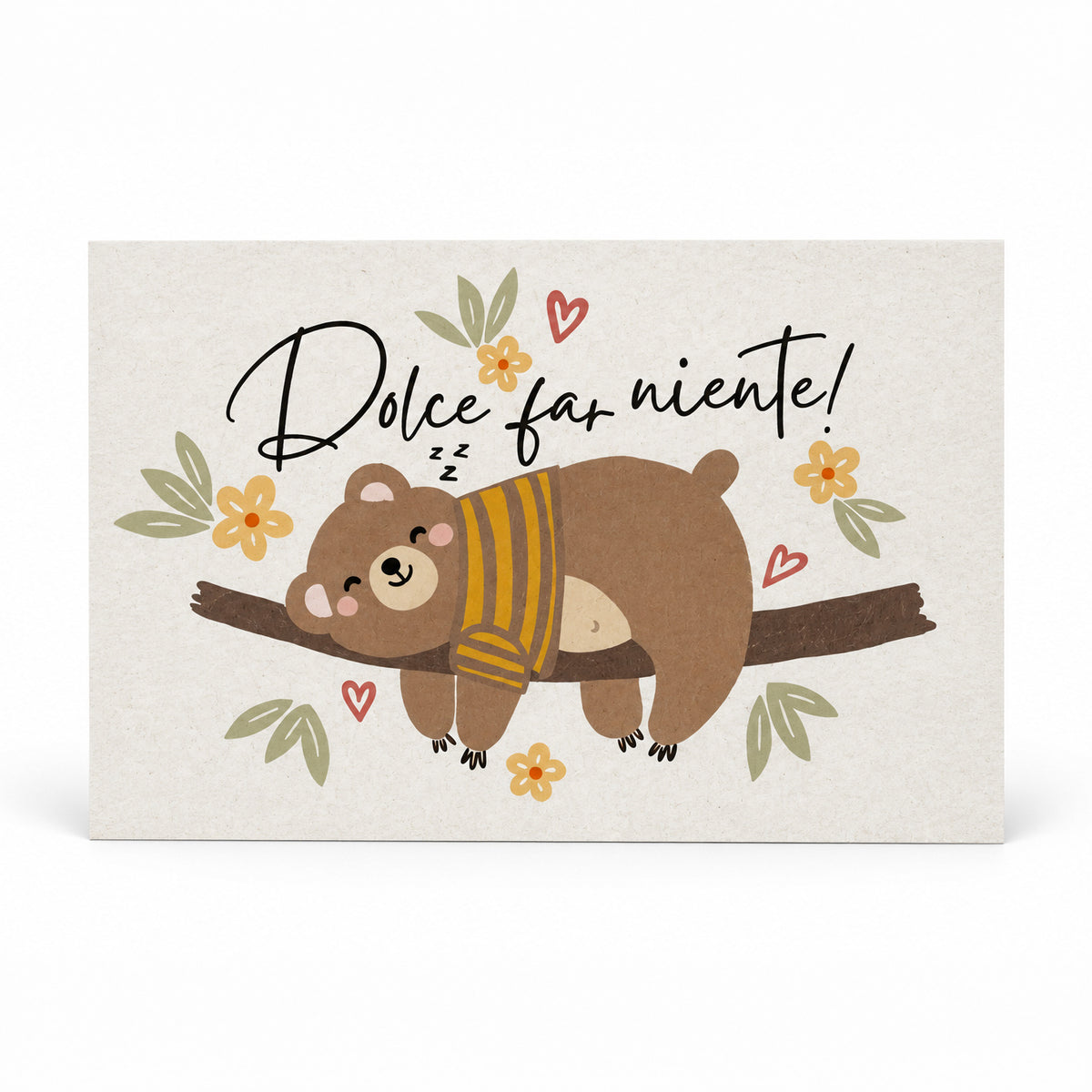 Unikat-Grusskarte aus Apfelpapier – Dolce far niente