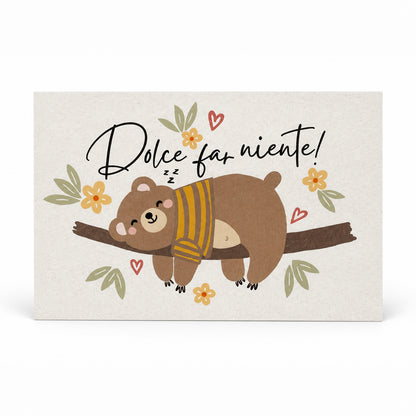Unikat-Grusskarte aus Apfelpapier – Dolce far niente