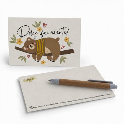 Unikat-Grusskarte aus Apfelpapier – Dolce far niente
